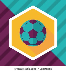 Soccer flat icon with long shadow,eps10