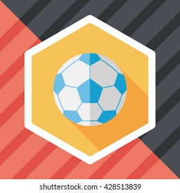 Soccer flat icon with long shadow,eps10
