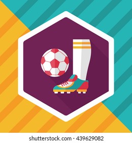 soccer flat icon with long shadow,eps10