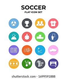 Soccer flat icons. vector elements for trendy and modern design. Vector flat icons isolated on a white background. Vector illustration.