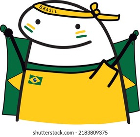 Soccer Flork Meme Vector Flag Brazil