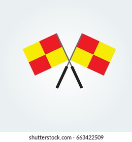 soccer foot ball flag vector icon