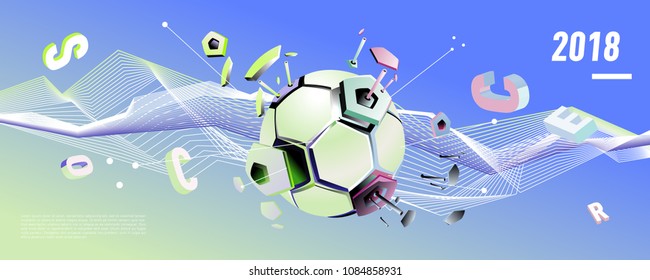 Soccer and footbal digital web banner and poster. Design template and background for news and sports.
