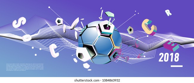 Soccer and footbal digital web banner and poster. Design template and background for news and sports.