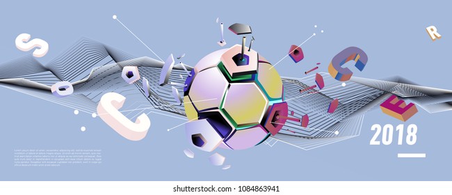 Soccer and footbal digital web banner and poster. Design template and background for news and sports.