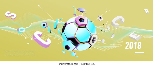 Soccer and footbal digital web banner and poster. Design template and background for news and sports.