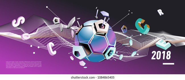 Soccer and footbal digital web banner and poster. Design template and background for news and sports.