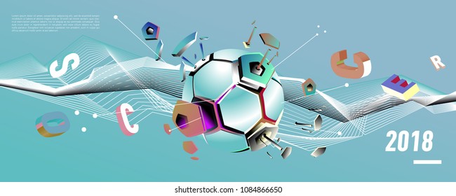 Soccer and footbal digital web banner and poster. Design template and background for news and sports.