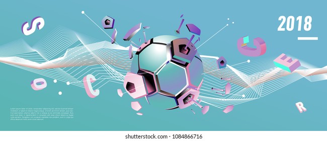 Soccer and footbal digital web banner and poster. Design template and background for news and sports.