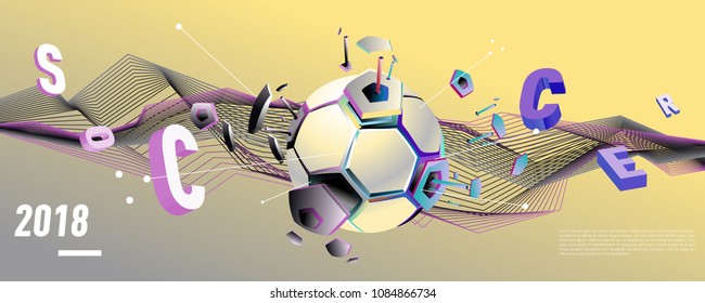 Soccer and footbal digital web banner and poster. Design template and background for news and sports.