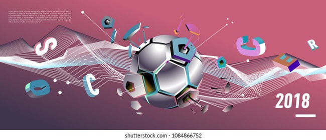 Soccer and footbal digital web banner and poster. Design template and background for news and sports.