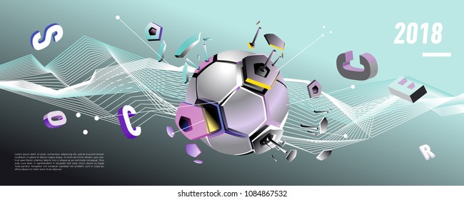 Soccer and footbal digital web banner and poster. Design template and background for news and sports.