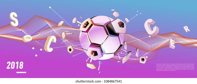 Soccer and footbal digital web banner and poster. Design template and background for news and sports.