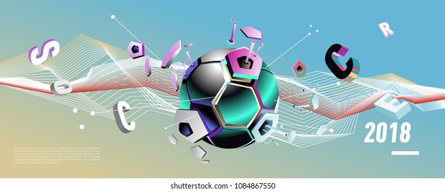 Soccer and footbal digital web banner and poster. Design template and background for news and sports.