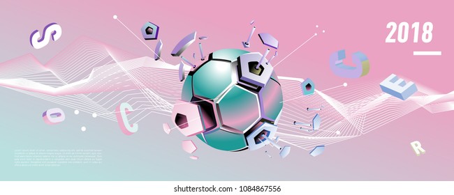 Soccer and footbal digital web banner and poster. Design template and background for news and sports.