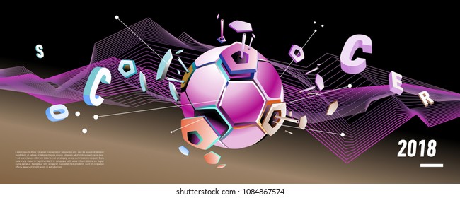 Soccer and footbal digital web banner and poster. Design template and background for news and sports.