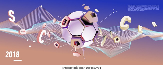 Soccer and footbal digital web banner and poster. Design template and background for news and sports.