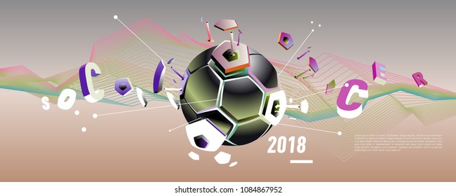 Soccer and footbal digital web banner and poster. Design template and background for news and sports.