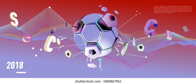 Soccer and footbal digital web banner and poster. Design template and background for news and sports.