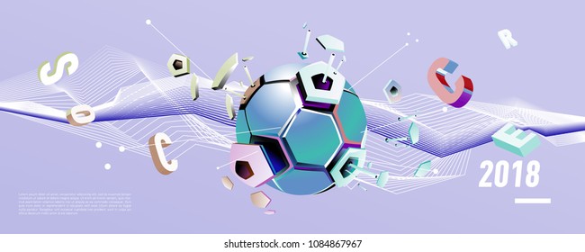 Soccer and footbal digital web banner and poster. Design template and background for news and sports.