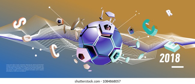Soccer and footbal digital web banner and poster. Design template and background for news and sports.