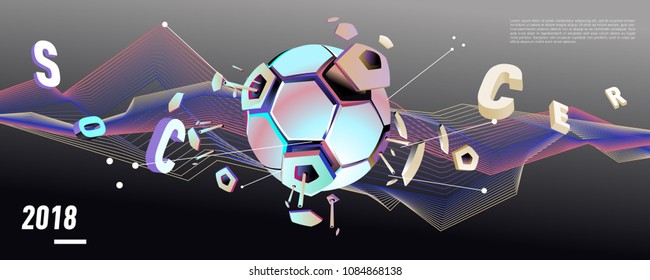 Soccer and footbal digital web banner and poster. Design template and background for news and sports.