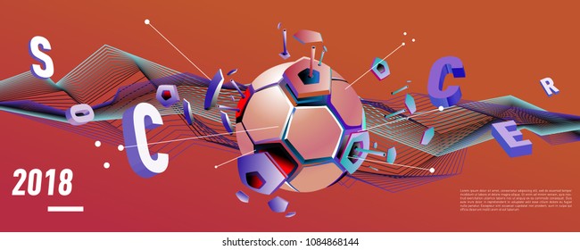 Soccer and footbal digital web banner and poster. Design template and background for news and sports.
