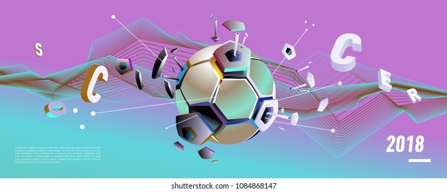 Soccer and footbal digital web banner and poster. Design template and background for news and sports.