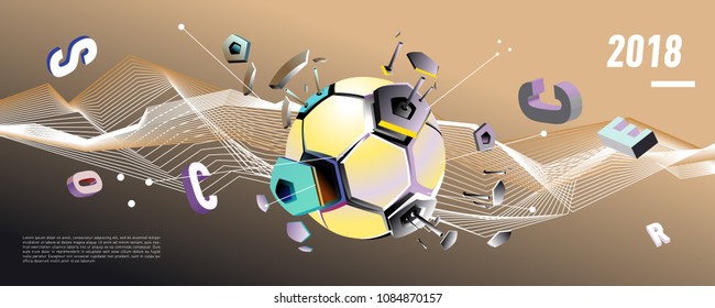 Soccer and footbal digital web banner and poster. Design template and background for news and sports.