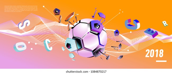 Soccer and footbal digital web banner and poster. Design template and background for news and sports.