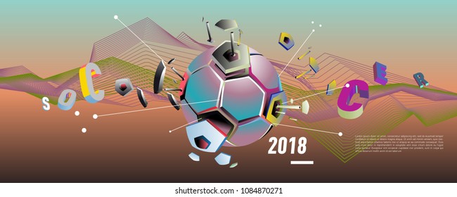 Soccer and footbal digital web banner and poster. Design template and background for news and sports.