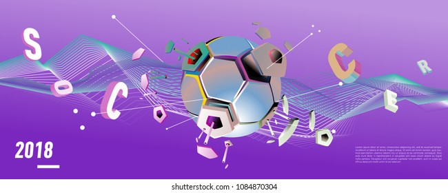 Soccer and footbal digital web banner and poster. Design template and background for news and sports.
