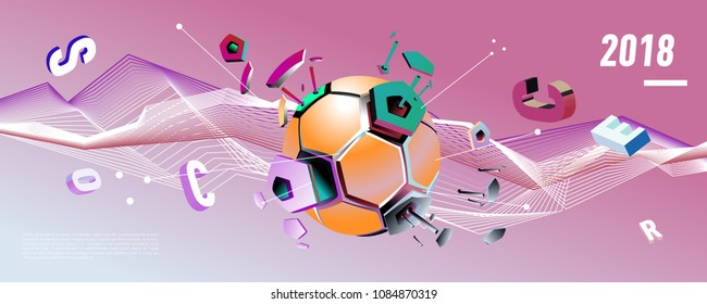 Soccer and footbal digital web banner and poster. Design template and background for news and sports.