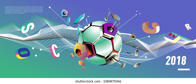 Soccer and footbal digital web banner and poster. Design template and background for news and sports.