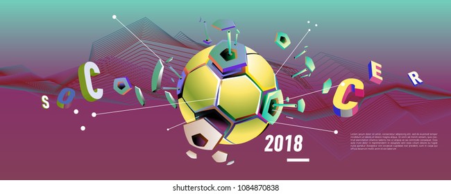 Soccer and footbal digital web banner and poster. Design template and background for news and sports.