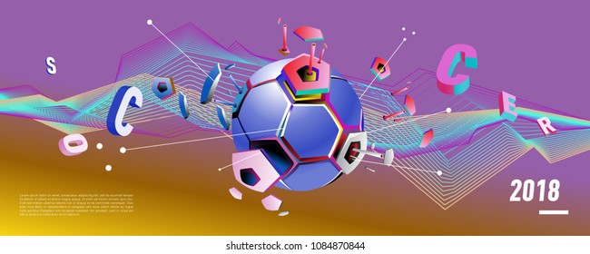Soccer and footbal digital web banner and poster. Design template and background for news and sports.