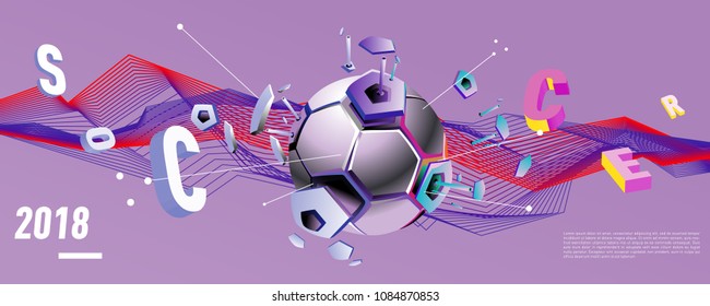 Soccer and footbal digital web banner and poster. Design template and background for news and sports.