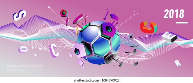 Soccer and footbal digital web banner and poster. Design template and background for news and sports.