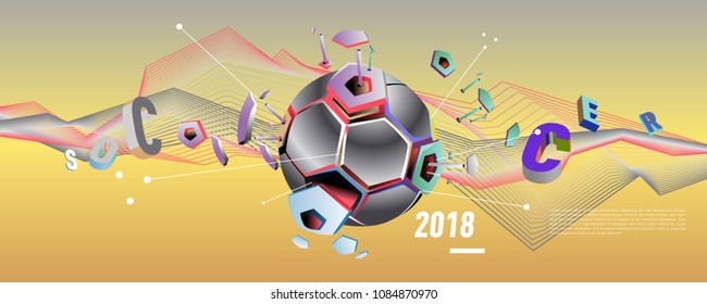Soccer and footbal digital web banner and poster. Design template and background for news and sports.