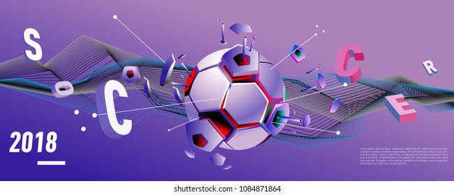 Soccer and footbal digital web banner and poster. Design template and background for news and sports.