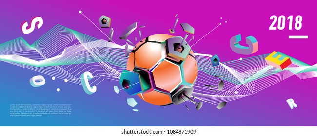 Soccer and footbal digital web banner and poster. Design template and background for news and sports.