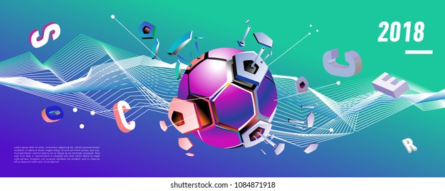 Soccer and footbal digital web banner and poster. Design template and background for news and sports.