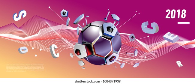 Soccer and footbal digital web banner and poster. Design template and background for news and sports.