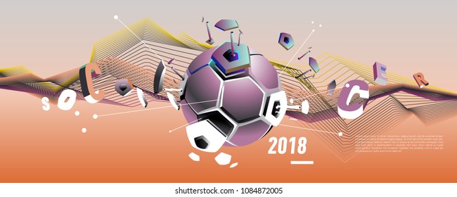 Soccer and footbal digital web banner and poster. Design template and background for news and sports.