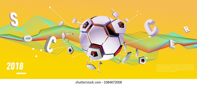 Soccer and footbal digital web banner and poster. Design template and background for news and sports.