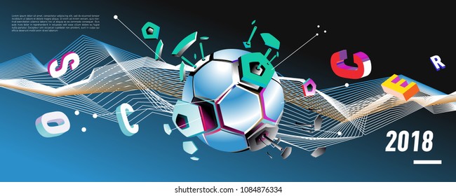 Soccer and footbal digital web banner and poster. Design template and background for news and sports.