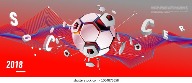 Soccer and footbal digital web banner and poster. Design template and background for news and sports.