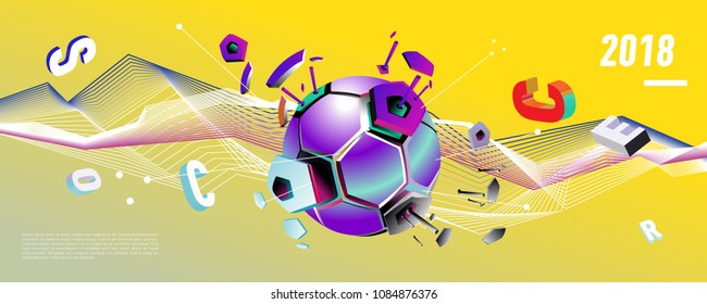 Soccer and footbal digital web banner and poster. Design template and background for news and sports.