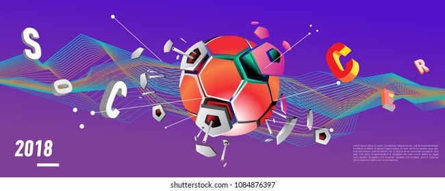 Soccer and footbal digital web banner and poster. Design template and background for news and sports.