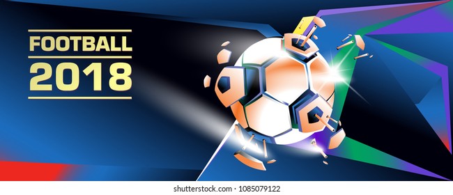 Soccer and footbal digital web banner and poster. Design template and background for news and sports.